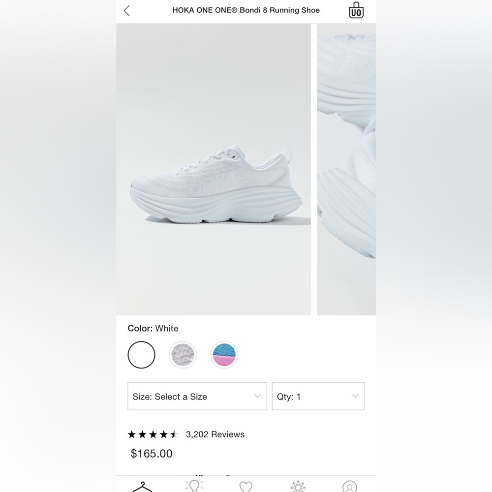 HOKA BONDI 8 (ALL WHITE)
